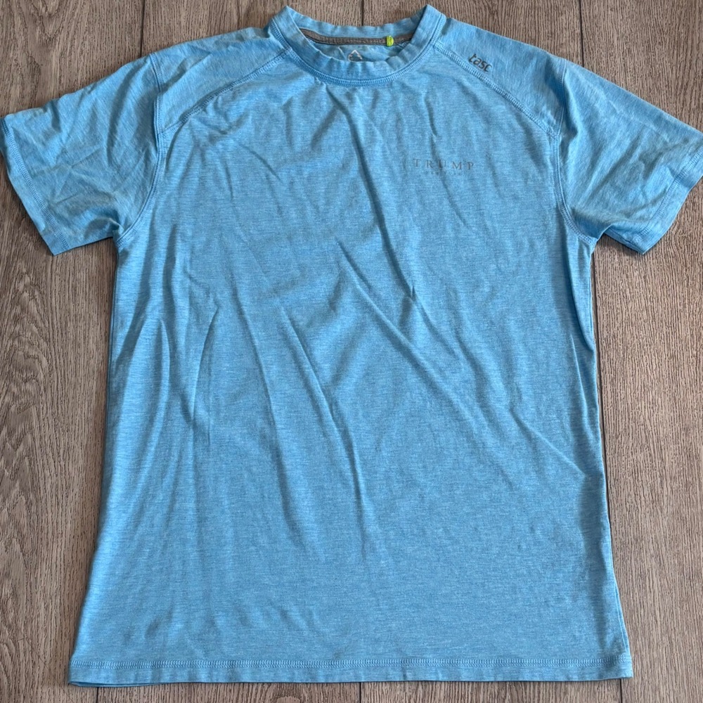 Tasc Performance T-Shirt Mens Small Blue Trump New York Bamboo Cotton Active Top